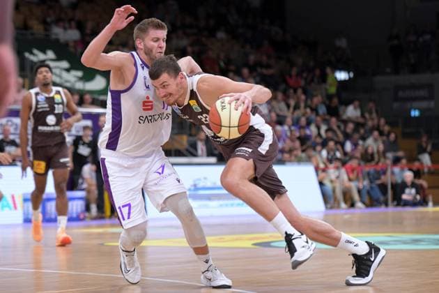 Borisa Simanic, Syntainics MBC, 22 points; Mathis Moenninghoff, BG Göttingen, 17 points; GER, BG Göttingen vs. Syntainics MBC, Basketball BBL Cup, Round 1, 2026–2027 season, September 12, 2026, GER, BG Göttingen vs. Syntainics MBC, Basketball BBL Cup, Round 1, 2026–2027 Season, September 12, 2026, Göttingen Copyright: xEibner-Pressefotox xRolandxSippelx EP_RSL