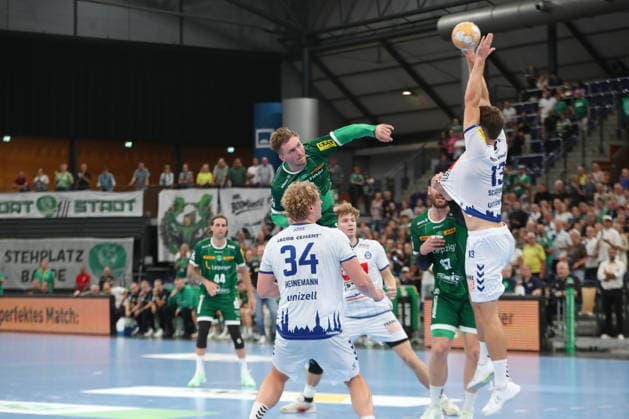 Handball, HBL2: SC DHfK Leipzig vs. VfL Lübeck Schwartau, September 12, 2026—Franz Semper, 32, SC DHfK Leipzig taking a shot. Handball, 2nd Bundesliga, 2026–2027 season, Matchday 3: SC DHfK Leipzig vs. VfL Lübeck Schwartau on September 12, 2026, at the Quarterback Immobilien Arena in Leipzig Copyright: xBEAUTIFULxSPORTS JanxKaeferx