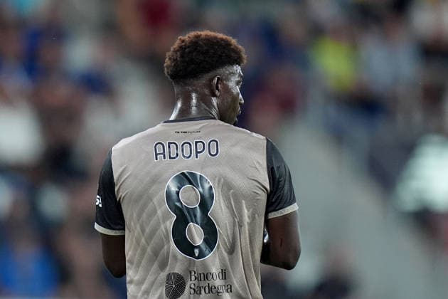 Cagliari s Michel Adopo during the Serie A soccer match between Atalanta and Cagliari at New Balance Arena in Bergamo , Italy - September 12, 2026. - Soccer  Copyright: xSpada LaPressex