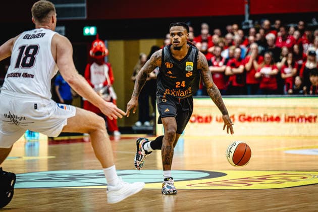September 12, 2026, xhfmx, BBL Basketball Cup, Giessen 46ers vs. Chemnitz 99ers, Till Gloger (Giessen 46ers), Cobe Williams (Chemnitz 99ers), 24 Giessen