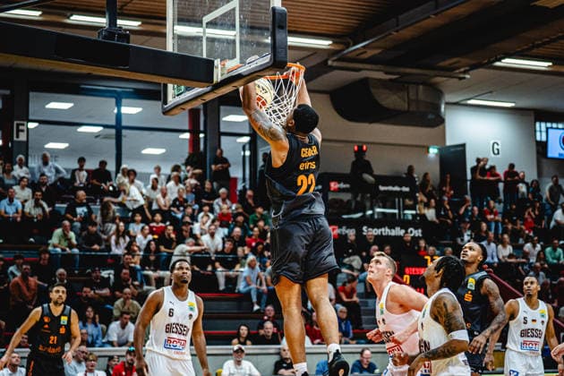 September 12, 2026, xhfmx, BBL Basketball Cup, Giessen 46ers vs. Chemnitz 99ers, Nighael Ceaser (Chemnitz 99ers), 22 points, including a dunk against Giessen