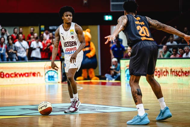 September 12, 2026, xhfmx, BBL Cup, Giessen 46ers vs. Chemnitz 99ers, Nigel Scantlebury (Giessen 46ers) vs. Urald King (Chemnitz 99ers), 20 Giessen