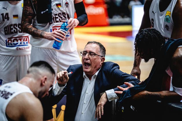 September 12, 2026, xhfmx, BBL Basketball Cup, Giessen 46ers vs. Chemnitz 99ers; Branislav Ignatovic, coach of the Giessen 46ers, addressing his team in Giessen