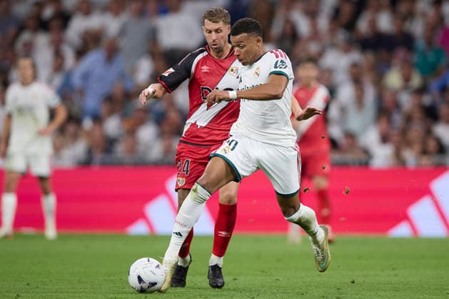 Kylian Mbappe (Real Madrid CF) controls the ball during the LaLiga EA Sports match between Real Madrid CF and Rayo Vallecano de Madrid at Estadio Santiago BernabÃ u on September 12, 2026 in Madrid, Spain. (Photo by Manu Reino DeFodi Images) - *** Kylian Mbappé of Real Madrid CF controls the ball during the LaLiga EA Sports match between Real Madrid CF and Rayo Vallecano de Madrid at Estadio Santiago Bernabéu on September 12, 2026, in Madrid, Spain. Photo by Manu Reino, DeFodi Images