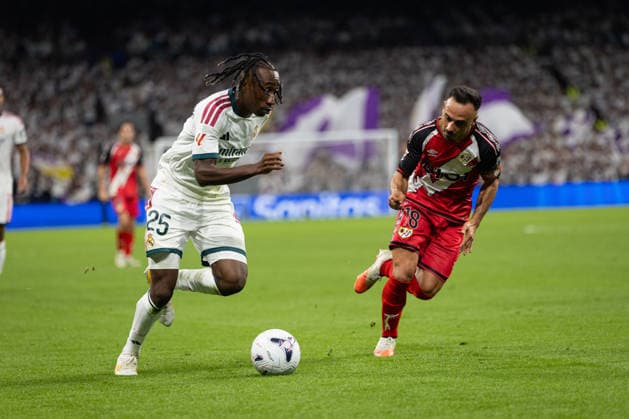 September 12, 2026, Madrid, Madrid, Spain: Yan Diomande of Real Madrid CF and Alvaro Garcia of Rayo Vallecano during La Liga football match between Real Madrid CF and Rayo Vallecano at Santiago Bernabeu Stadium in Madrid, Spain, September 12, 2026 Soccer 2026: Real Madrid CF Vs Rayo Vallecano  - ZUMAa206 20260912_zsp_a206_002 Copyright: xRubenxAlbarranx