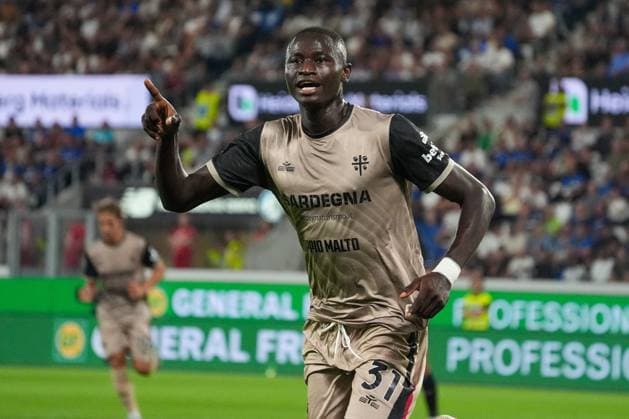 SOCCER - Serie A - Atalanta BC vs. Cagliari Calcio Photo by IPA ABACAPRESS.COM88453608 - Paul Mendy celebrates the goal with his teammates during the Italian Serie A soccer match between Atalanta BC and Cagliari Calcio at the New Balance Arena in Bergamo on September 12, 2026. During the Atalanta BC vs. Cagliari Calcio Italian Serie A soccer match in Bergamo, Italy, on September 12, 2026 Bergamo Italy  Copyright: xIPAxSport ABACAx