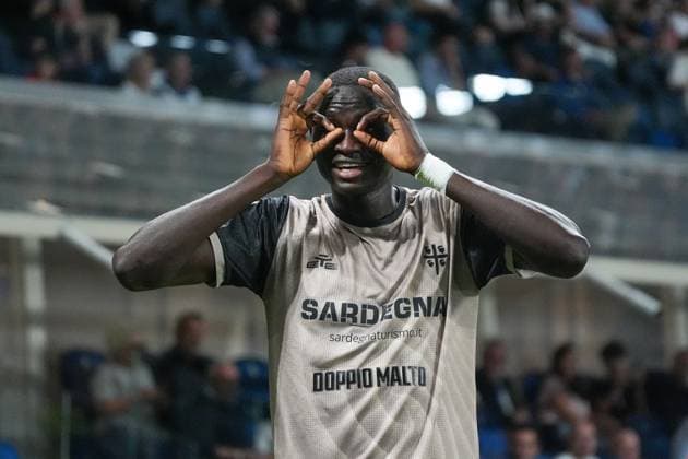 SOCCER - Serie A - Atalanta BC vs. Cagliari Calcio Photo by IPA ABACAPRESS.COM88453851 - Paul Mendy celebrates the goal with his teammates during the Italian Serie A soccer match between Atalanta BC and Cagliari Calcio at the New Balance Arena in Bergamo on September 12, 2026. During the Atalanta BC vs. Cagliari Calcio Italian Serie A soccer match in Bergamo, Italy, on September 12, 2026 Bergamo Italy  Copyright: xIPAxSport ABACAx