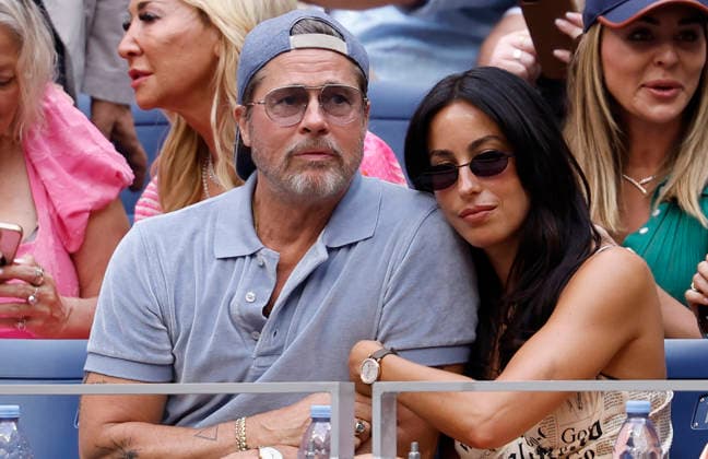Actor Brad Pitt and his girlfriend Ines de Ramon watch the Women s Finals match in Arthur Ashe Stadium at the 2026 US Open Tennis Championship at the USTA Billie Jean King National Tennis Center in New York City on Saturday, September 12, 2026.  NYP20260912601 JOHNxANGELILLO