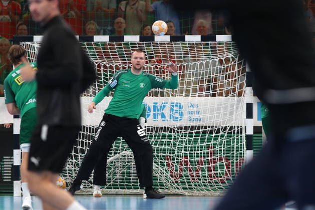 Handball, HBL2: SC DHfK Leipzig vs. VfL Lübeck Schwartau, September 12, 2026; Goalie Tomas Mrkva 16, SC DHfK Leipzig during warm-ups; Handball, 2nd Bundesliga, 2026–2027 season, Matchday 3: SC DHfK Leipzig vs. VfL Lübeck Schwartau on September 12, 2026, at the Quarterback Immobilien Arena in Leipzig Copyright: xBEAUTIFULxSPORTS JanxKaeferx