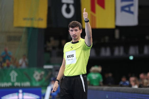 Handball, HBL2: SC DHfK Leipzig vs. VfL Lübeck Schwartau, September 12, 2026; Referee: Jonas Zollitsch; Handball, 2nd Bundesliga, 2026–2027 season, Matchday 3: SC DHfK Leipzig vs. VfL Lübeck Schwartau on September 12, 2026, at the Quarterback Immobilien Arena in Leipzig Copyright: xBEAUTIFULxSPORTS JanxKaeferx