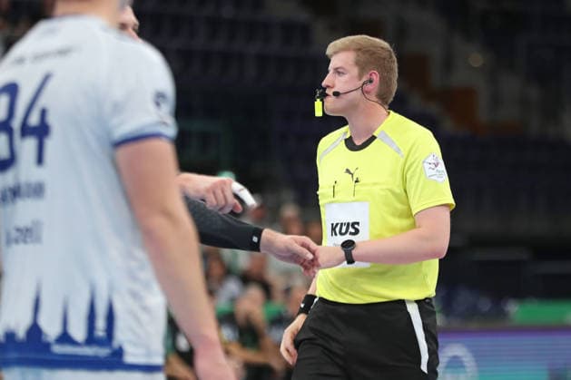 Handball, HBL2: SC DHfK Leipzig vs. VfL Lübeck Schwartau, September 12, 2026; Referee: Marvin Völkening; Handball, 2nd Bundesliga, 2026–2027 season, Matchday 3: SC DHfK Leipzig vs. VfL Lübeck Schwartau on September 12, 2026, at the Quarterback Immobilien Arena in Leipzig Copyright: xBEAUTIFULxSPORTS JanxKaeferx