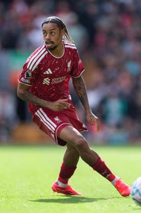 Liverpool v Fulham - Premier League 2026 27 LIVERPOOL, ENGLAND - SEPTEMBER 12: Bradley Barcola of Liverpool in action during the Premier League 2026 27 match between Liverpool FC and Fulham at Anfield on September 12, 2026 in Liverpool, England. ***Local Caption*** Bradley Barcola Liverpool Anfield England United Kingdom Copyright: xVisionhausx 776515686
