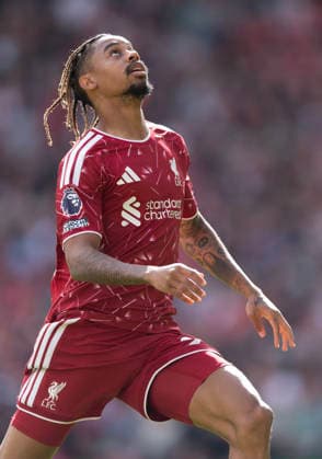 Liverpool v Fulham - Premier League 2026 27 LIVERPOOL, ENGLAND - SEPTEMBER 12: Bradley Barcola of Liverpool in action during the Premier League 2026 27 match between Liverpool FC and Fulham at Anfield on September 12, 2026 in Liverpool, England. ***Local Caption*** Bradley Barcola Liverpool Anfield England United Kingdom Copyright: xVisionhausx 776515686