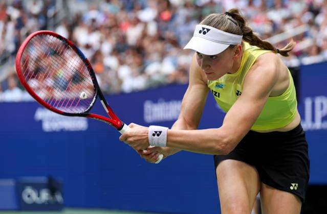 US Open tennis tournament - Day 14 Elena Rybakina of Kazakhstan in action against Aryna Sabalenka of Belarus during the Women’s Singles Finals of the US Open Tennis Championships in Flushing Meadows, New York, USA, 12 September 2026. FLUSHING MEADOWS NEW YORK United States  Copyright: xSARAHxYENESELx