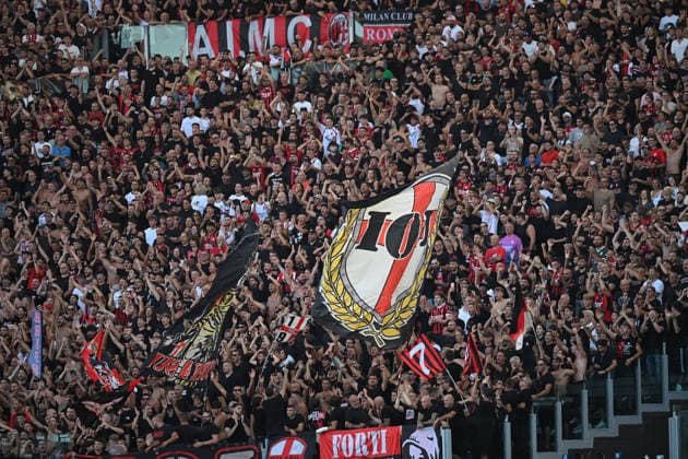 Soccer, Serie A match , Lazio v Milan Milan fans during the Serie A match between Lazio v Milan at Olympic stadium. Rome (Italy), September 12h, 2026 Imago-Images Emmefoto Copyright: xImago-Images Emmefotox