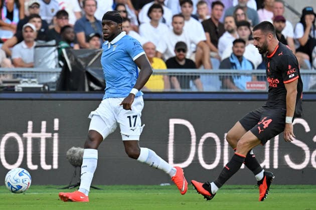 Soccer, Serie A match , Lazio v Milan Nuno Tavares of SS Lazio,Mario Gila of Milan during the Serie A match between Lazio v Milan at Olympic stadium. Rome (Italy), September 12h, 2026 Imago-Images Emmefoto Copyright: xImago-Images Emmefotox