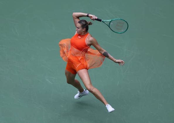 September 12, 2026, New York City, New York, USA: ARYNA SABALENKA during the match against E. Rybakina of Kazakhstan in the womenÃ¢â‚¬â ¢s final of Grand Slam tournament US Open. New York, USA. Tennis: Final US Open - Aryna Sabalenka  - ZUMAc278 20260912_zsp_c278_019 Copyright: xMarcinxCholewinskix
