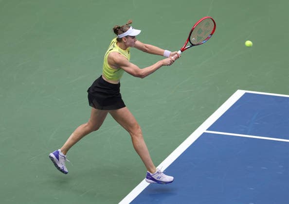 September 12, 2026, New York City, New York, USA: ELENA RYBAKINA of Kazakhstan during the match against A. Sabalenka in the womenÃ¢â‚¬â ¢s final of Grand Slam tournament US Open. New York, USA. Tennis: Final US Open - Elena Rybakina  - ZUMAc278 20260912_zsp_c278_028 Copyright: xMarcinxCholewinskix