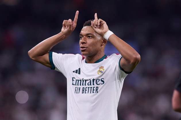 September 12, 2026, Madrid, Spain: Kylian Mbappe (Real Madrid CF) celebrates a goal during the LaLiga EA SPORTS 2026 2027 match between Real Madrid CF and Rayo Vallecano.Final score: Real Madrid 4-1 Rayo Vallecano Madrid Spain - ZUMAs197 20260912_aaa_s197_369 Copyright: xFedericoxTitonex