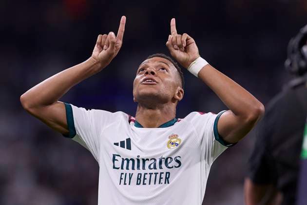 September 12, 2026, Madrid, Spain: Kylian Mbappe (Real Madrid CF) celebrates a goal during the LaLiga EA SPORTS 2026 2027 match between Real Madrid CF and Rayo Vallecano.Final score: Real Madrid 4-1 Rayo Vallecano Madrid Spain - ZUMAs197 20260912_aaa_s197_361 Copyright: xFedericoxTitonex