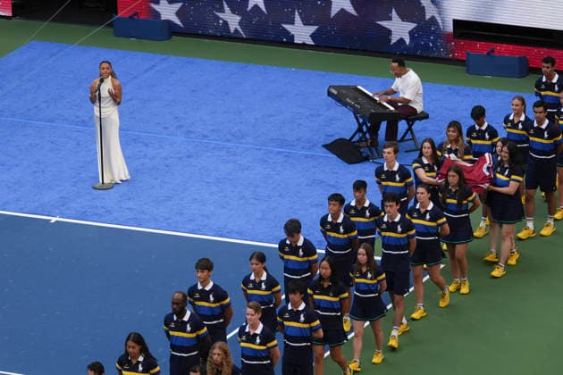 American singer Ariana DeBose performs ahead of the US Open final between Aryna Sabalenka of Belarus and Elena Rybakina of Kazakhstan at Arthur Ashe Stadium in Flushing Meadows, New York, USA, 12 September 2026. US Open: women s final Aryna Sabalenka - Elena Rybakina !ACHTUNG: NUR REDAKTIONELLE NUTZUNG!  Copyright: xAngelxColmenaresx AME6871 20260912-55021384196_1