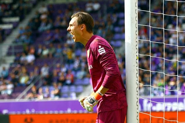 Goalkeeper Kevin Tittel, Luckenwalde, Northeast Regional League 2026–27, FC Erzgebirge Aue 2, FSV Luckenwalde 1, on September 12, 2026, Erzgebirge Aue, FSV Luckenwalde