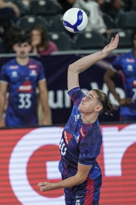 Turkiye v France - CEV EuroVolley 2026 Men CLUJ-NAPOCA, ROMANIA - SEPTEMBER 12: France’s Noa Duflos-Rossi plays during the CEV EuroVolley 2026 Pool D match between Turkiye and France at BT Arena in Cluj-Napoca, Romania, on September 12, 2026. Osmancan Gurdogan Anadolu Cluj Romania. Editorial use only. Please get in touch for any other usage.  Copyright: x2026xAnadoluxOsmancanxGurdoganx