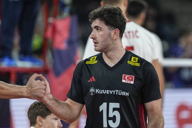 Turkiye v France - CEV EuroVolley 2026 Men CLUJ-NAPOCA, ROMANIA - SEPTEMBER 12: Turkiye’s Abdulsamet Yalcin plays during the CEV EuroVolley 2026 Pool D match between Turkiye and France at BT Arena in Cluj-Napoca, Romania, on September 12, 2026. Osmancan Gurdogan Anadolu Cluj Romania. Editorial use only. Please get in touch for any other usage.  Copyright: x2026xAnadoluxOsmancanxGurdoganx