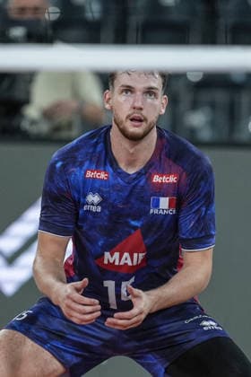 Turkiye v France - CEV EuroVolley 2026 Men CLUJ-NAPOCA, ROMANIA - SEPTEMBER 12: France’s Mathis Henno (15) plays during the CEV EuroVolley 2026 Pool D match between Turkiye and France at BT Arena in Cluj-Napoca, Romania, on September 12, 2026. Osmancan Gurdogan Anadolu Cluj Romania. Editorial use only. Please get in touch for any other usage.  Copyright: x2026xAnadoluxOsmancanxGurdoganx