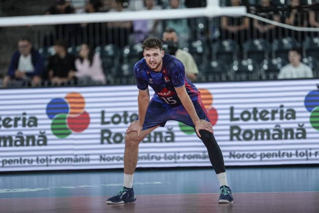 Turkiye v France - CEV EuroVolley 2026 Men CLUJ-NAPOCA, ROMANIA - SEPTEMBER 12: France’s Mathis Henno (15) plays during the CEV EuroVolley 2026 Pool D match between Turkiye and France at BT Arena in Cluj-Napoca, Romania, on September 12, 2026. Osmancan Gurdogan Anadolu Cluj Romania. Editorial use only. Please get in touch for any other usage.  Copyright: x2026xAnadoluxOsmancanxGurdoganx