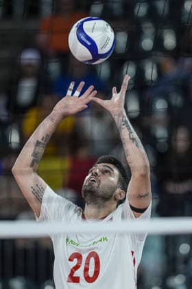 Turkiye v France - CEV EuroVolley 2026 Men CLUJ-NAPOCA, ROMANIA - SEPTEMBER 12: Turkiye’s Efe Bayram plays during the CEV EuroVolley 2026 Pool D match between Turkiye and France at BT Arena in Cluj-Napoca, Romania, on September 12, 2026. Osmancan Gurdogan Anadolu Cluj Romania. Editorial use only. Please get in touch for any other usage.  Copyright: x2026xAnadoluxOsmancanxGurdoganx