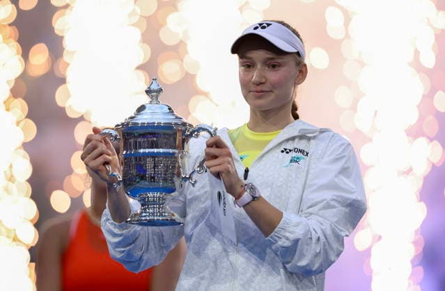 US Open tennis tournament - Day 14 Elena Rybakina of Kazakhstan poses with the Champions trophy after winning the Women’s Singles Finals of the US Open Tennis Championships in Flushing Meadows, New York, USA, 12 September 2026. FLUSHING MEADOWS NEW YORK United States  Copyright: xSARAHxYENESELx