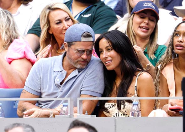 Actor Brad Pitt and his girlfriend Ines de Ramon watch Elena Rybakina of Kazakhstan play Aryna Sabalenka of Belarus in the Women s Finals match in Arthur Ashe Stadium at the 2026 US Open Tennis Championship at the USTA Billie Jean King National Tennis Center in New York City on Saturday, September 12, 2026. Rybakina won with a score of 6-4, 5-7, 6-2.  NYP20260912001 JOHNxANGELILLO