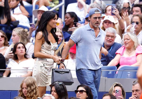 Actor Brad Pitt and his girlfriend Ines de Ramon watch Elena Rybakina of Kazakhstan play Aryna Sabalenka of Belarus in the Women s Finals match in Arthur Ashe Stadium at the 2026 US Open Tennis Championship at the USTA Billie Jean King National Tennis Center in New York City on Saturday, September 12, 2026. Rybakina won with a score of 6-4, 5-7, 6-2.  NYP20260912002 JOHNxANGELILLO