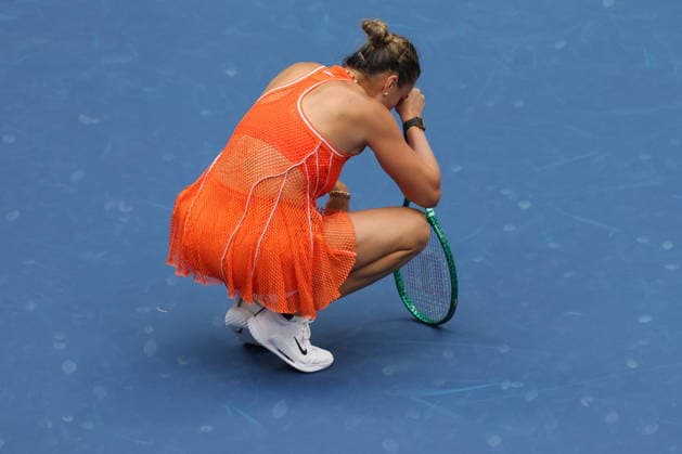 US Open tennis tournament - Day 14 Aryna Sabalenka of Belarus reacts during her match against Elena Rybakina of Kazakhstan during the Women s Singles Finals of the US Open Tennis Championships in Flushing Meadows, New York, USA, 12 September 2026. FLUSHING MEADOWS NEW YORK United States  Copyright: xBRIANxHIRSCHFELDx