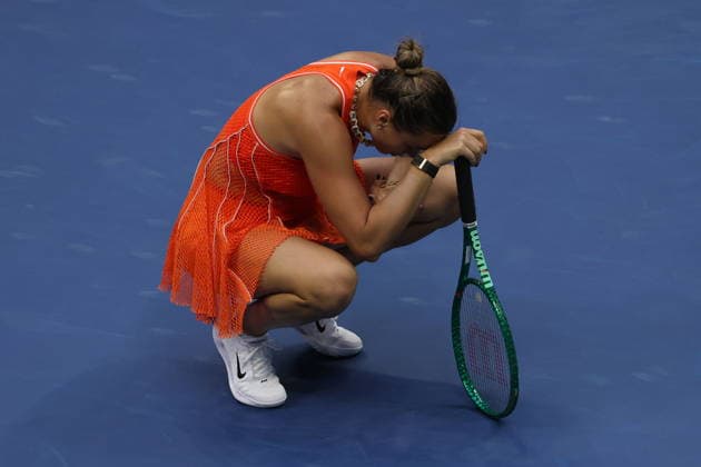 US Open tennis tournament - Day 14 Aryna Sabalenka of Belarus reacts during her match against Elena Rybakina of Kazakhstan during the Women s Singles Finals of the US Open Tennis Championships in Flushing Meadows, New York, USA, 12 September 2026. FLUSHING MEADOWS NEW YORK United States  Copyright: xBRIANxHIRSCHFELDx