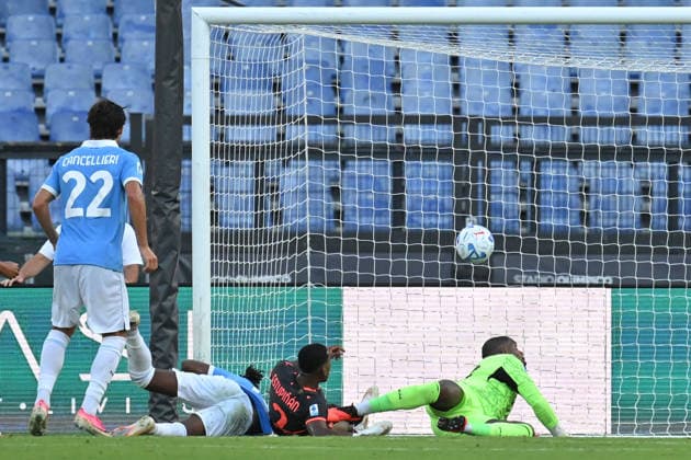SOCCER - Serie A - SS Lazio vs. AC Milan Photo by IPA ABACAPRESS.COM88457331 - Tijjani Noslin of SS Lazio scores a goal during the Serie A match between Lazio and Milan at the Olympic Stadium in Rome (Italy), September 12, 2026. Mattia Vian Rome Italy  Copyright: xIPAxSport ABACAx