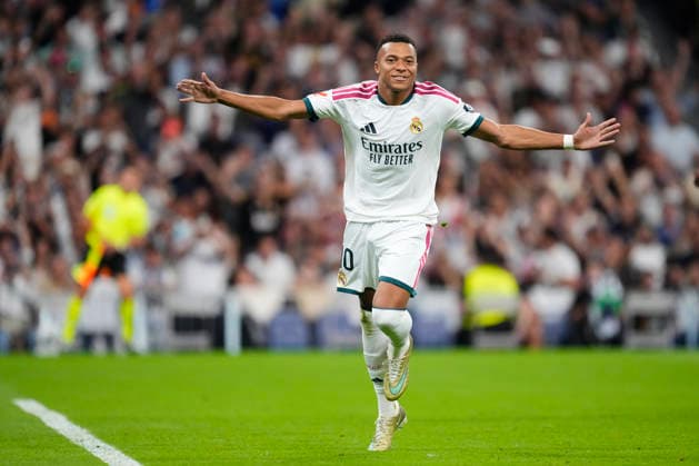 Real Madrid v Rayo Vallecano de Madrid - LaLiga EA Sports 2026 27 Kylian Mbappe centre-forward of Real Madrid and France celebrates after scoring his sides first goal during the LaLiga EA Sports 2026 27 match between Real Madrid and Rayo Vallecano de Madrid at Estadio Santiago Bernabeu on September 12, 2026 in Madrid, Spain. Madrid Spain  Copyright: xJosexBretonx originalFilename:bretonhernandez-realmadr260912_npp8o.jpg