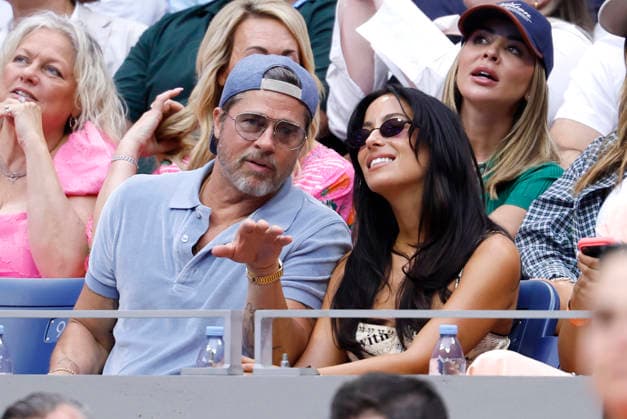 Actor Brad Pitt and girlfriend Ines de Ramon watch Elena Rybakina of Kazakhstan play Aryna Sabalenka of Belarus in the Women s Finals match in Arthur Ashe Stadium at the 2026 US Open Tennis Championship at the USTA Billie Jean King National Tennis Center in New York City on Saturday, September 12, 2026. Rybakina won with a score of 6-4, 5-7, 6-2.  NYP20260912014 JOHNxANGELILLO