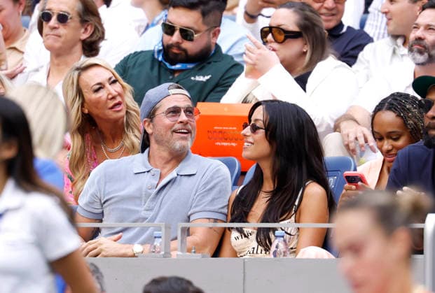 Actor Brad Pitt and girlfriend Ines de Ramon watch Elena Rybakina of Kazakhstan play Aryna Sabalenka of Belarus in the Women s Finals match in Arthur Ashe Stadium at the 2026 US Open Tennis Championship at the USTA Billie Jean King National Tennis Center in New York City on Saturday, September 12, 2026. Rybakina won with a score of 6-4, 5-7, 6-2.  NYP20260912018 JOHNxANGELILLO