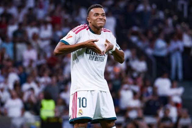 September 12, 2026, Estadio Santiago Bernabeu, Madrid, Spain: Kylian Mbappe of Real Madrid celebrates his goal during La Liga EA Sports match between Real Madrid and Rayo Vallecano at Estadio Santiago Bernabeu on September 12, 2026 in Madrid, Spain. Real Madrid vs Rayo Vallecano 900 Cordon Press  900 CordonxPress LOF - Real Madrid vs Rayo Vallecano