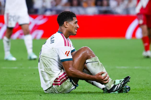 Real Madrid v Rayo Vallecano - La Liga EA Sports 2026 27 September 12, 2026, Estadio Santiago Bernabeu, Madrid, Spain: Jude Bellingham of Real Madrid after recieves a foul during La Liga EA Sports match between Real Madrid and Rayo Vallecano at Estadio Santiago Bernabeu on September 12, 2026 in Madrid, Spain. Madrid Estadio Santiago Bernabeu Madrid Spain *** Real Madrid vs. Rayo Vallecano, La Liga EA Sports 2026, September 12, 2026, Santiago Bernabéu Stadium, Madrid, Spain Jude Bellingham of Real Madrid after being fouled during the La Liga EA Sports match between Real Madrid and Rayo Vallecano at Santiago Bernabéu Stadium on September 12, 2026, in Madrid, Spain Madrid Santiago Bernabéu Stadium Madrid Spain Copyright: xAlejandroxMatiasxAcostax