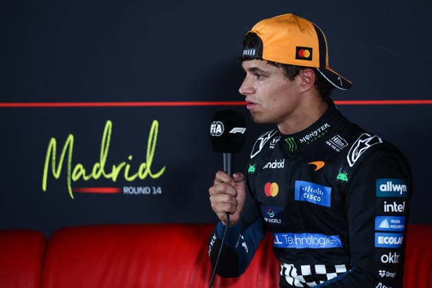 F1 Spanish Grand Prix 2026 Practice 3 And Qualifying Lando Norris of McLaren during the press conference, PK, Pressekonferenz after qualifying ahead of the Formula 1 Spanish Grand Prix in Madring, Spain on September 12, 2026. Madrid Spain  Copyright: xJakubxPorzyckix originalFilename:porzycki-f1spanis260912_npu2S.jpg