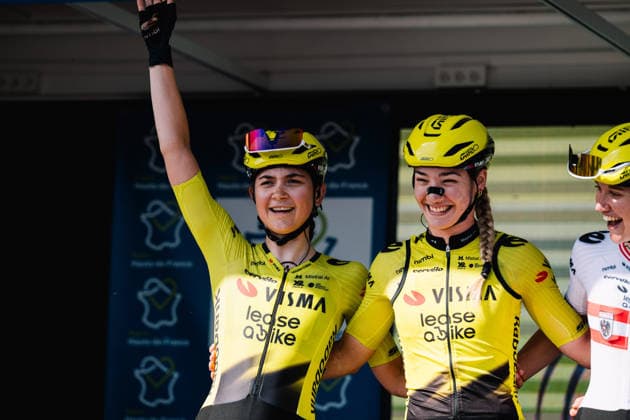 A Travers Les Hauts-de-France - 4th Edition - Teams Presentation Maud Oudeman of the Netherlands and Martina Fidanza of Italy, representing Team Visma Lease a Bike, participate in the team presentation for the A Travers les Hauts-de-France 2026 (1.1 UCI - 4th edition) in Queant, Pas-de-Calais, Hauts-de-France, France, on September 12, 2026. QuÃ ant France  Copyright: xGautierxDemouveauxx originalFilename:demouveaux-notitle260912_np28Y.jpg