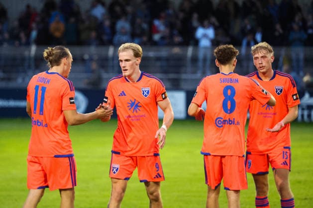 September 12, 2026, Soccer, Men s, Regionalliga Nord, Matchday 8, BSV Kickers Emden vs. SSV Jeddeloh II. Celebration after the final whistle featuring Matti Tjaden (No. 11, BSV Kickers Emden), Theo Schröder (orange 9) BSV Kickers Emden, Bogdan Shubin (orange 8) BSV Kickers Emden, and Bent Andresen (orange 15) BSV Kickers Emden