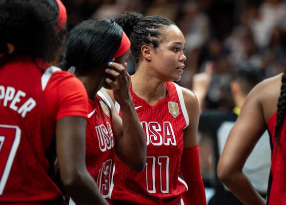 Spain v USA: Semifinal - FIBA Women s Basketball World Cup Germany 2026 Napheesa Collier plays during the FIBA Women s Basketball World Cup 2026 semi-finals match between Spain and the United States in Berlin, Germany, on September 12, 2026. Berlin Germany  Copyright: xMarcinxGolbax originalFilename:golba-spainvus260912_np031.jpg