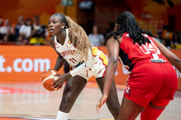 Spain v USA: Semifinal - FIBA Women s Basketball World Cup Germany 2026 Awa Fam plays during the FIBA Women s Basketball World Cup 2026 semi-finals match between Spain and the United States in Berlin, Germany, on September 12, 2026. Berlin Germany  Copyright: xMarcinxGolbax originalFilename:golba-spainvus260912_npesL.jpg