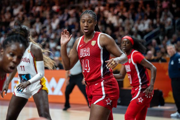 Spain v USA: Semifinal - FIBA Women s Basketball World Cup Germany 2026 Aliyah Boston plays during the FIBA Women s Basketball World Cup 2026 semi-finals match between Spain and the United States in Berlin, Germany, on September 12, 2026. Berlin Germany  Copyright: xMarcinxGolbax originalFilename:golba-spainvus260912_npFFX.jpg