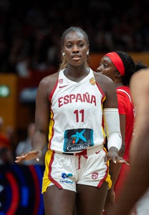 Spain v USA: Semifinal - FIBA Women s Basketball World Cup Germany 2026 Awa Fam plays during the FIBA Women s Basketball World Cup 2026 semi-finals match between Spain and the United States in Berlin, Germany, on September 12, 2026. Berlin Germany  Copyright: xMarcinxGolbax originalFilename:golba-spainvus260912_npqH8.jpg