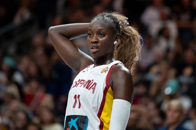 Spain v USA: Semifinal - FIBA Women s Basketball World Cup Germany 2026 Awa Fam plays during the FIBA Women s Basketball World Cup 2026 semi-finals match between Spain and the United States in Berlin, Germany, on September 12, 2026. Berlin Germany  Copyright: xMarcinxGolbax originalFilename:golba-spainvus260912_npruM.jpg